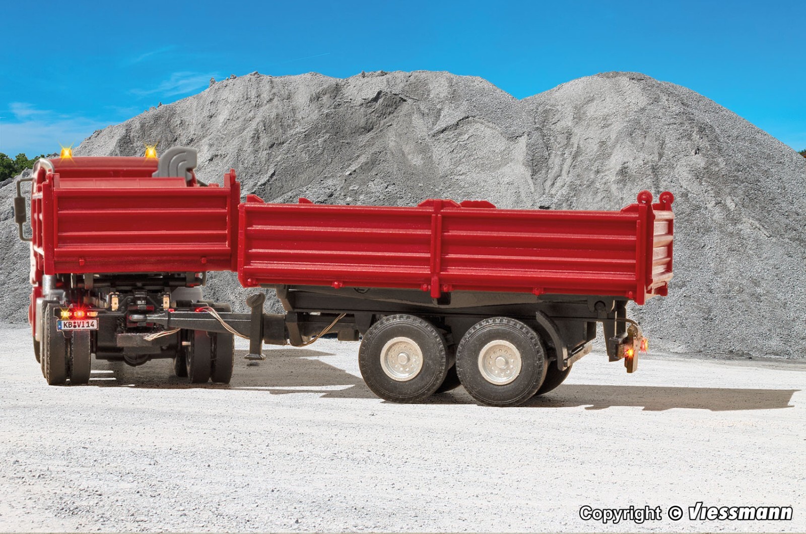 H0 Viessmann 8214 CarMotion Tandem-Kipper rot Funktionsmodell