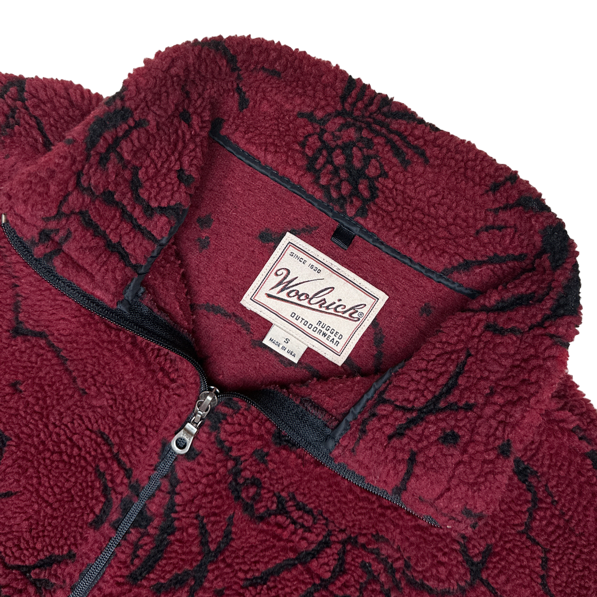 Woolrich Vintage Deep Pile Zendura Fleece Sherpa Quarter Zip