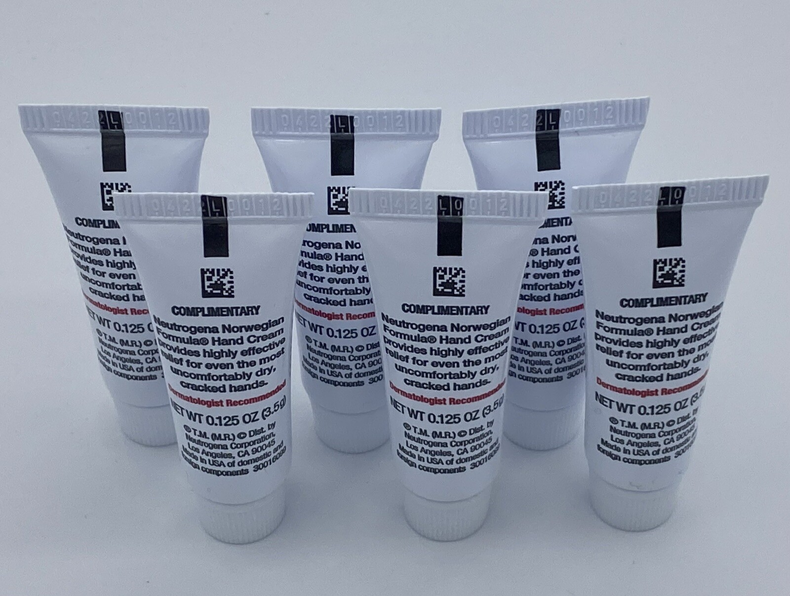 6 Tubes of Neutrogena Norwegian Formula Hand Cream 0.125 OZ Sample Size