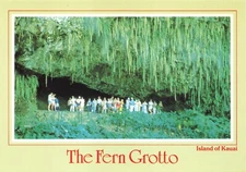Postcard HI The Fern Grotto Kauai Island Lava Rock Wailua River Archipelago