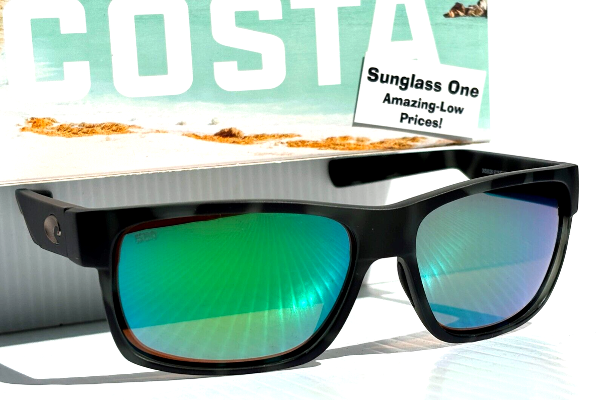 Costa Del Mar HALF MOON Tiger Shark POLARIZED Green 580G GLASS Sunglass  902637