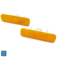1970-1973 Camaro Side Marker Light Lamp Assemblies Front Amber PAIR