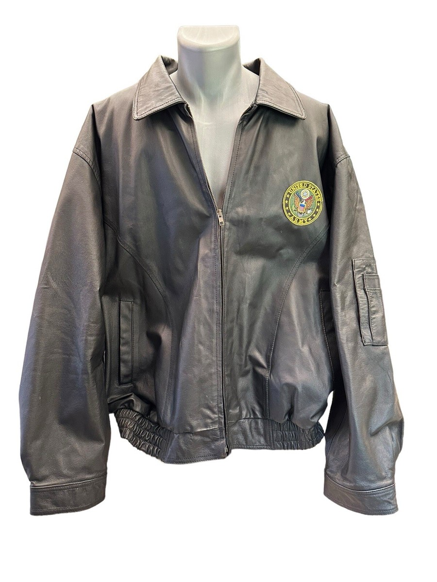 Vintage Men's Soft Genuine Black Leather Bomber Motorcycle