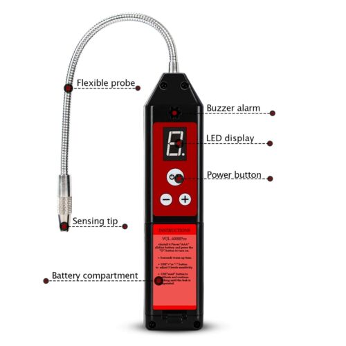 Refrigerant Leak Detector HVAC WJL-6000Pro Freon Sniff Halogen Gas Leak Detector - Picture 2 of 7