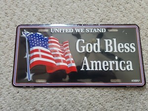 AMERICAN WAVING FLAG METAL CAR LICENSE PLATE AUTOTAG. U.S. FLAG - Foto 13