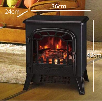 Black Electric Fireplace Heater Log Flame Effect Vintage Decorative Fire  1850W 5055959714701 | eBay