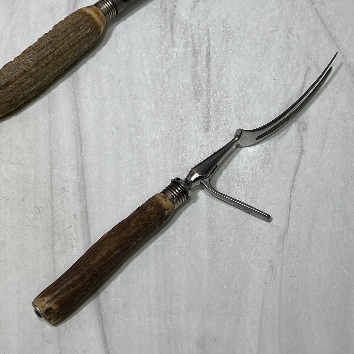 1936 Mappin & Webb Sheffield Stag Handle Carving Knife Fork