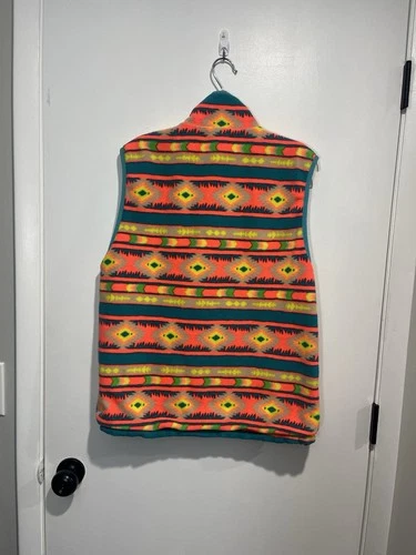 Chubbies Reversible Fleece Pullover Vest Adult Medium Aztec Neon Color Block image 14