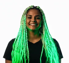 Glow-in-the-Dark Neon Green Hair Extension, Party, Festival & Cosplay Style