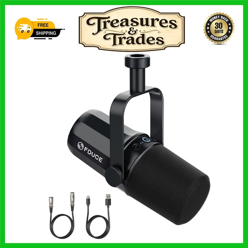 Professional USB/XLR Dynamic Podcast Microphone for Gaming Recording Streaming