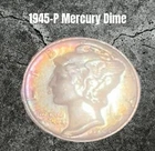 1945-P Mercury Silver Dime TONED- TONING