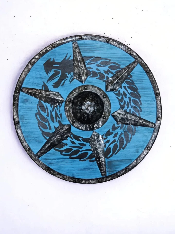 Medieval Larp Warrior Viking Round Shield Armor Templar Shield Christmas Gift - Image 2 of 4