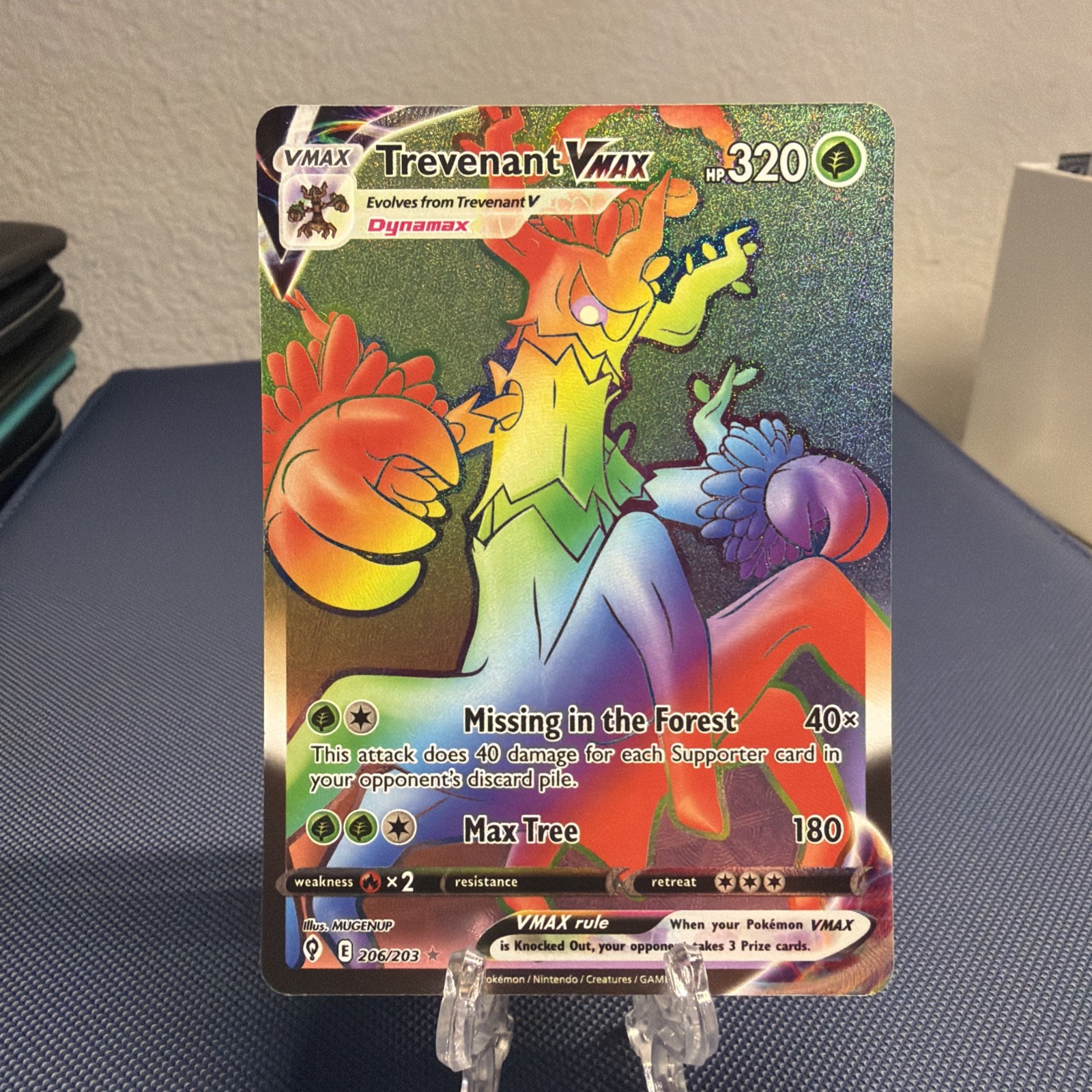 Trevenant VMAX 206/203 Rainbow Rare Evolving Skies Pokemon Cards