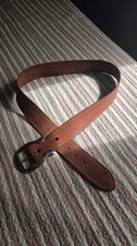 Vintage Tony Cooper Creations Leather Belt With Silver Buckle Large Stitching