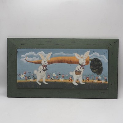 Hanna's Handiworks Easter Bunny Painting Sign 10x19