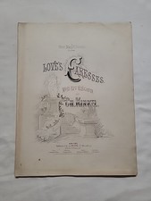 "Love's Caresses" 1872, antique sheet music Ch. Kinkel New York Print