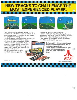 namco Pole Position II アーケードゲームパンフレットチラシ Pole Position II Atari Video Arcade Flyer / Brochure / Ad - Hard