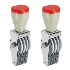 4 Digit Number Roller Stamp, 2Pcs Adjustable Rubber Stamp Symbol Office Date