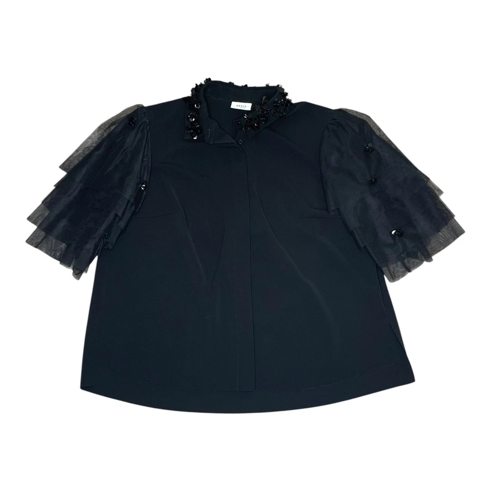 Conjunto AKRIS Punto Top Manga Tul Cuentas (10) y Pantalones Cortos Adornados (12) Foto 2 de 4