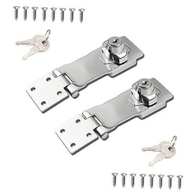 2 Packs Keyed Hasp Locks Twist Knob Keyed Locking Hasp for 4Inch with Lock