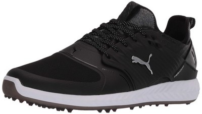 Men's Ignite Pwradapt Caged Golf Shoe, Black-Silver-Black, 9 Wide US