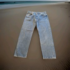 Levis 501 Jeans Men's 36x30 Straight Leg Button Fly Med Stonewash Blue Waist 34