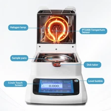 Lab Moisture Analyzer Rapid Moisture Tester Halogen Heating Moisture Meter US