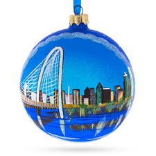 Dallas, Texas Glass Ball Ornament 4 Inches