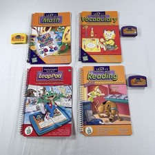 LeapFrog LeapPad Leap 4 Books 3 Cartridge PreK To 1st 4-6 Years Math Reading