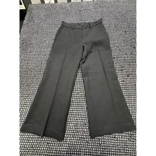 Theory Dress Pants Womens 4 Black Wide Leg Creased Made in USA