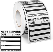 500 PCS Oil Change Stickers Vinyl 2 Inches Clear Next Service Due Reminder Label