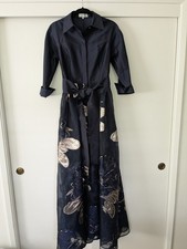 Teri Jon by rickie freeman Navy Floor Length Gown Excellent Condition Worn Once