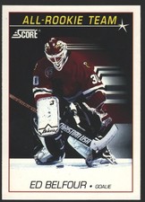 1991-92 SCORE Ed Belfour#348  ALL-ROOKIE TEAM INSERT Chicago Blackhawks VINTAGE