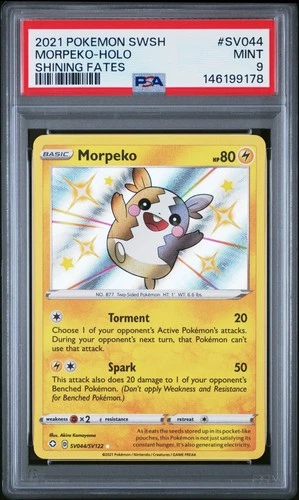 2021 POKEMON SWORD & SHIELD SHINING FATES #SV044 MORPEKO-HOLO PSA 9