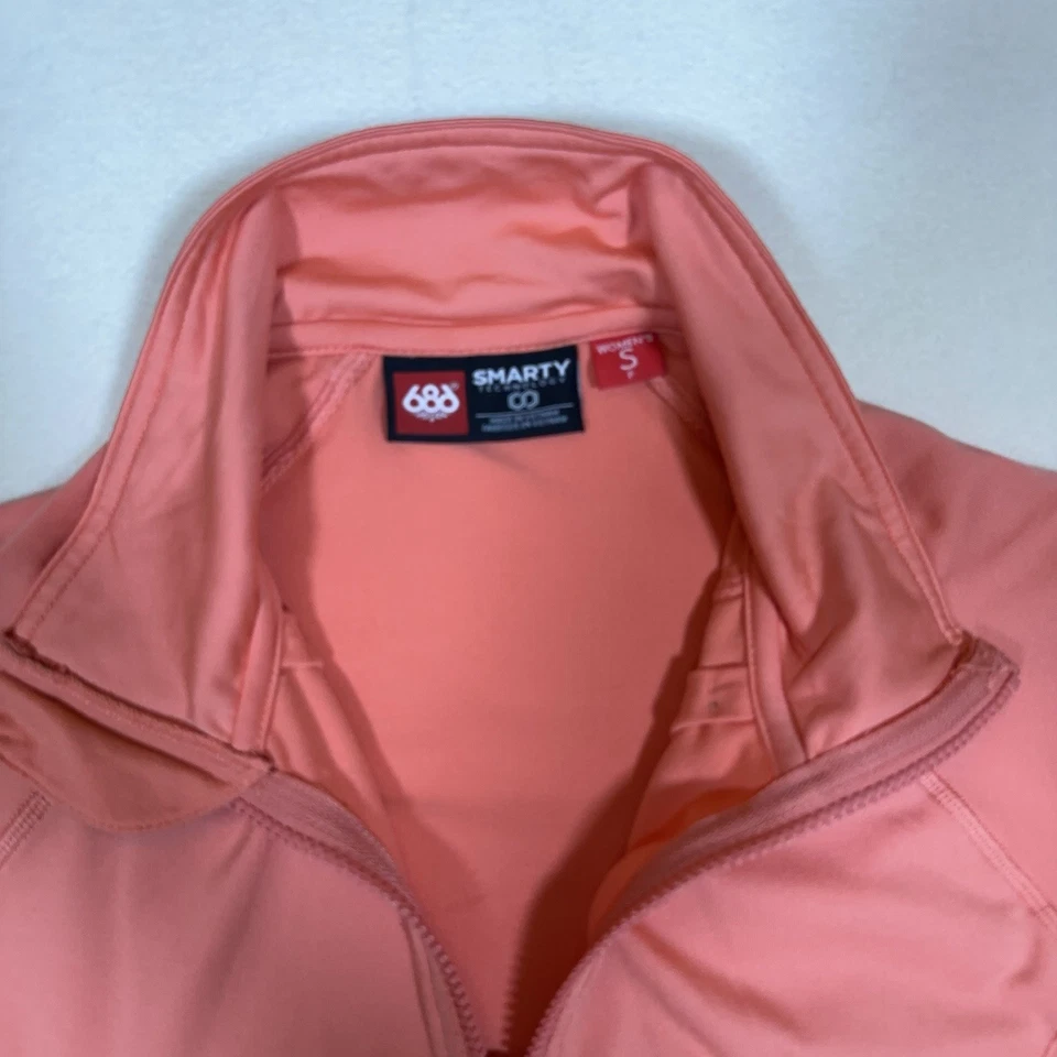 686 Six Eight Six Mujer Pequeña Inteligente Chaqueta de Pasarela Forro de Vellón Cremallera Completa Melocotón Foto 3 de 4