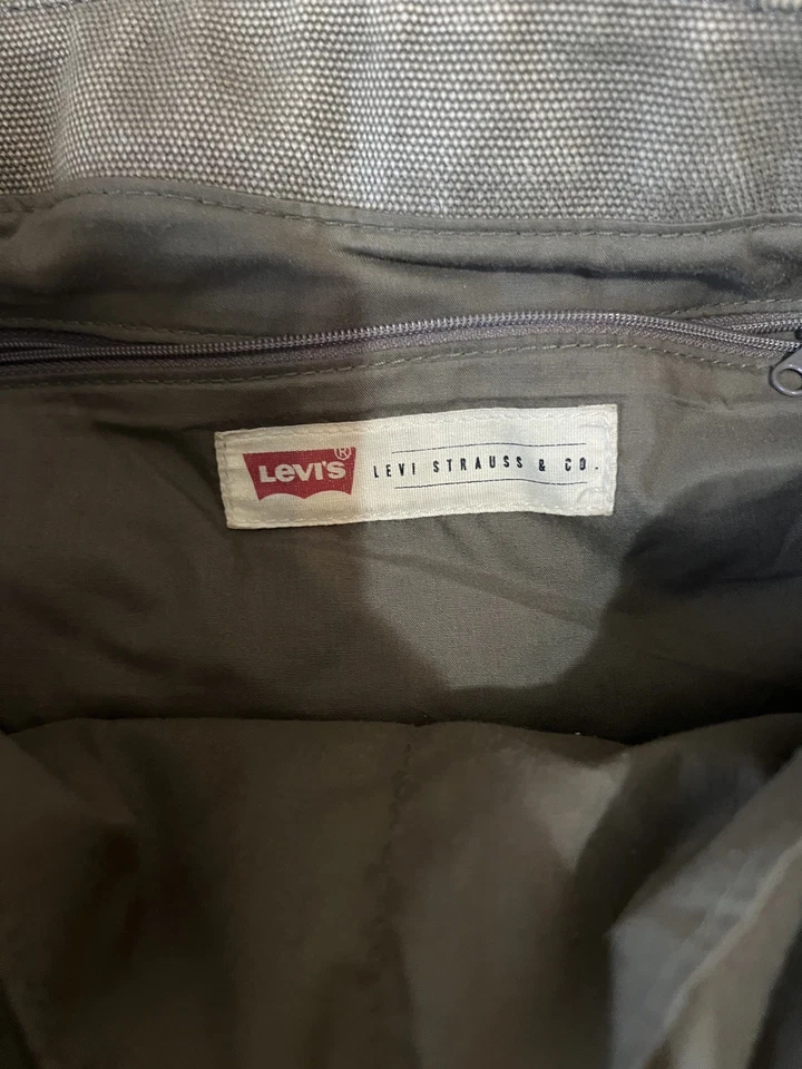 Vintage Levi Strauss Unisex Olive Green Leather Straps Shoulder Messenger Bag - Image 4 of 4