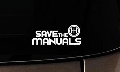 6'' White Save The Manuals Vinyl Car Window Decal Sticker