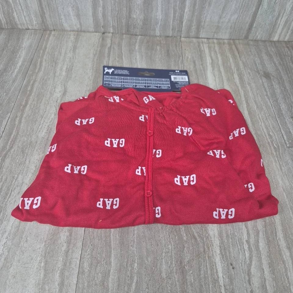 Pijama Gap Dog vermelho tamanho XL peito tamanho 26 a 30" 35-55LBS novo em folha com etiquetas - Imagem 3 de 4