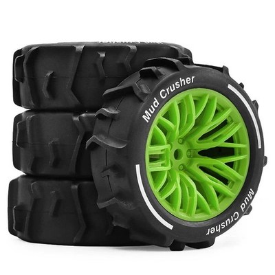 4Pcs 72mm Rubber Tire &Rim Tyre 12mm Hex for ARRMA 1/14 TYPHON GROM Off-Road Car