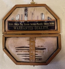 Antique Morris & Yeomans Wooden Edwardian  England Serene? Needle Case