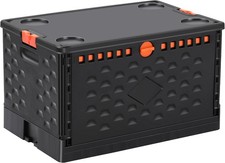 Collapsible Storage Bin with Lid Heavy Duty 16 Gallon Stackable Milk Crate