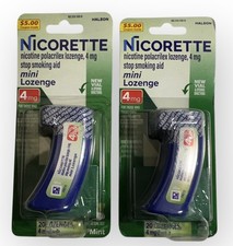 Lot Of 2: Nicorette Nicotine Mini Lozenge 4mg Mint, Pack of 20 Expires 09/2026
