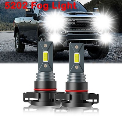 For GMC Sierra 1500 2007-2015 2Pcs LED Fog Light Kit Conversion Bulb 6000K White