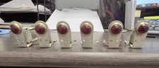 6 Vintage Glass Faceted Lens Panel  Indicator...