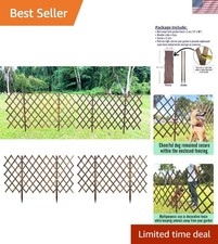 Classic Brown Garden Fence 2 Pack - Easy Install Wooden Trellis Panels