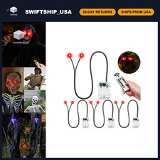 Waterproof LED Red Glowing Eyes for Halloween Skeletons - Spooky Decor