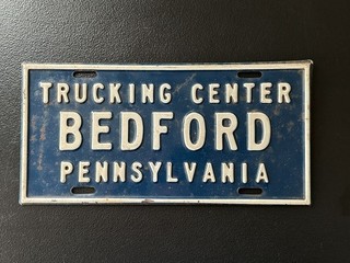 Vintage TRUCKING CENTER BEDFORD PENNSYLVANIA License Plate