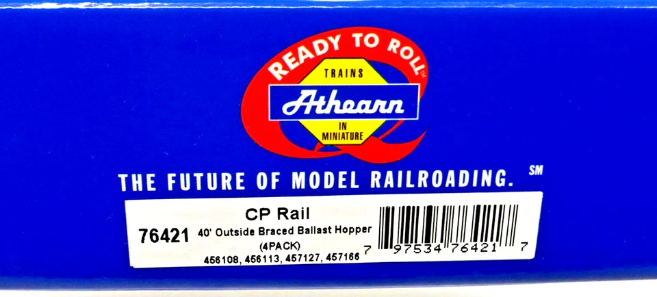 Athearn 76421 HO RTR Canadian Pacific CP Rail 40' Ballast Hopper 4 Car Set - Image 2 of 4