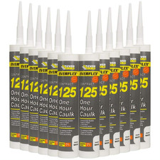12X Everbuild 300ml White One Hour Decorators Flexible Caulk - 1 Box