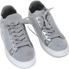 DKNY Mallory Lace-Up Sneakers Grey Silver US 6.5 EU 37